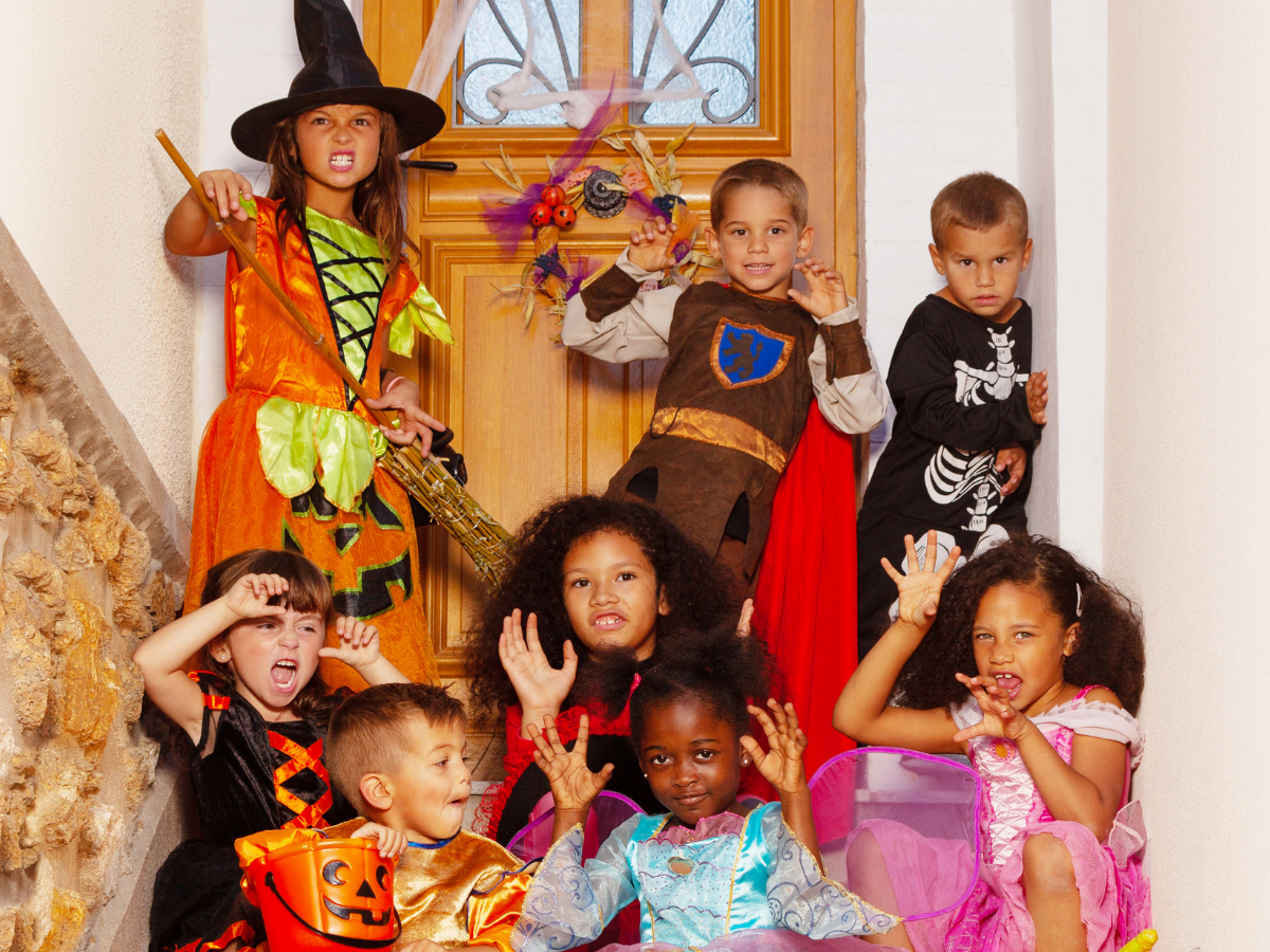 Kids celebrating Halloween