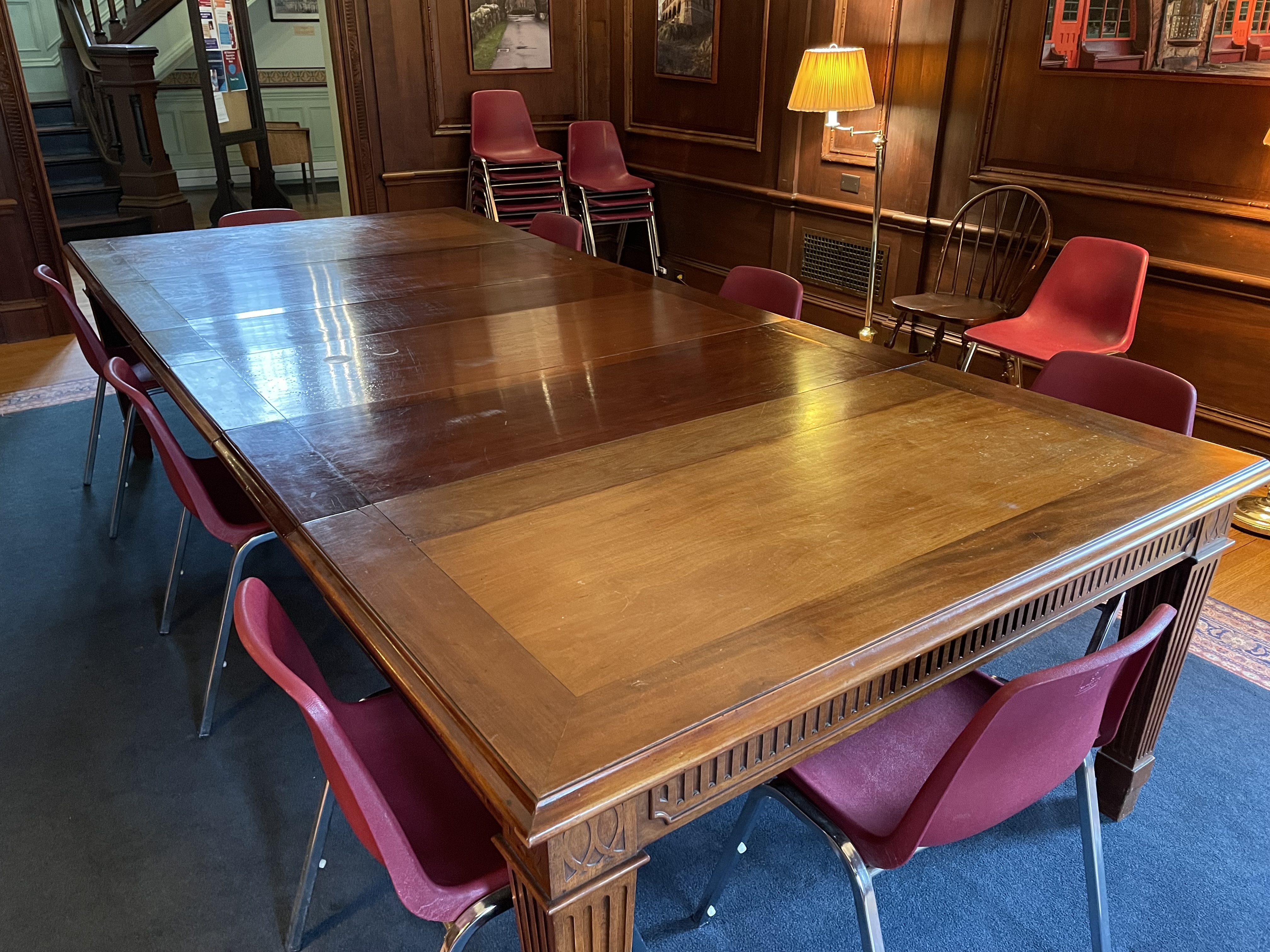 table extended alternate chairs