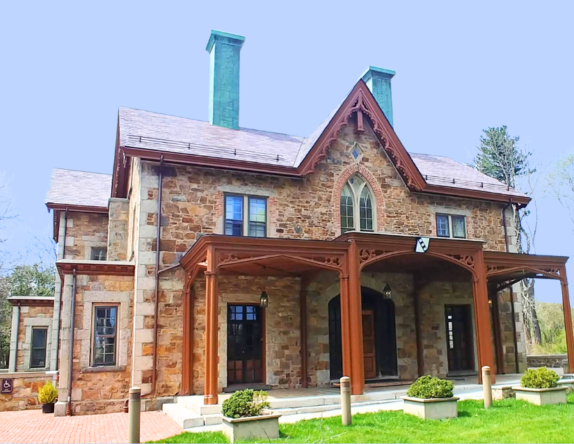 exterior view of Queset House at Ames Free Library