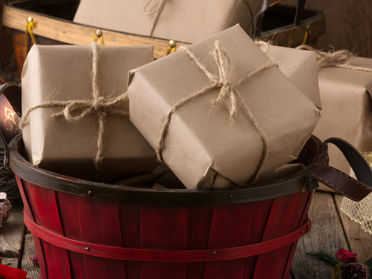 Gifts in basket
